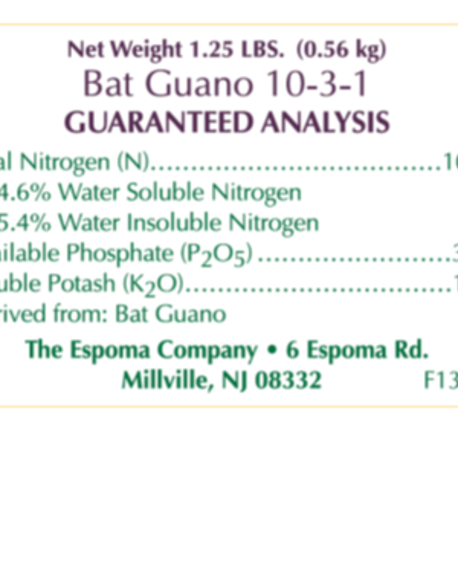 Espoma Espoma Bat Guano Organic Supplement - 1.25 lbs