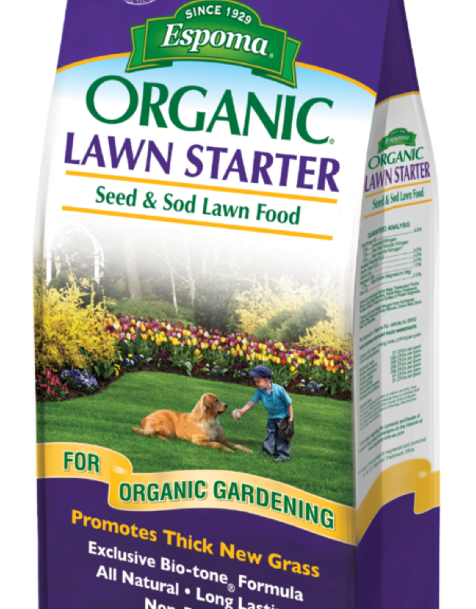 Espoma ESPOMA ORGANIC LAWN STARTER SEED AND SOD LAWN FOOD 7.25lbs