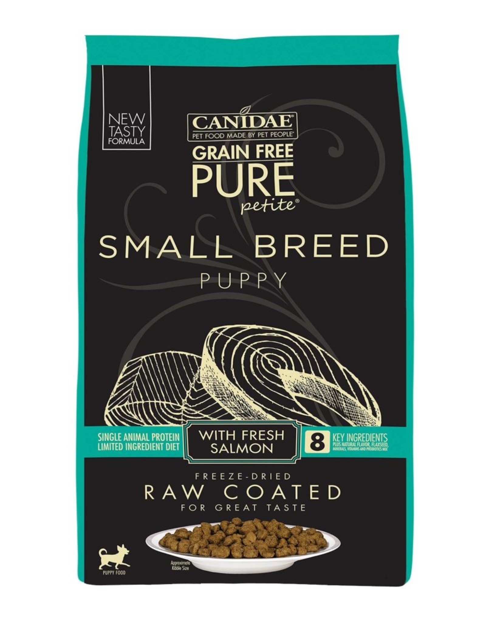 CANIDAE PET FOODS CANIDAE DOG PURE SMALL BREED PUPPY RAW COATED SALMON 10LBS