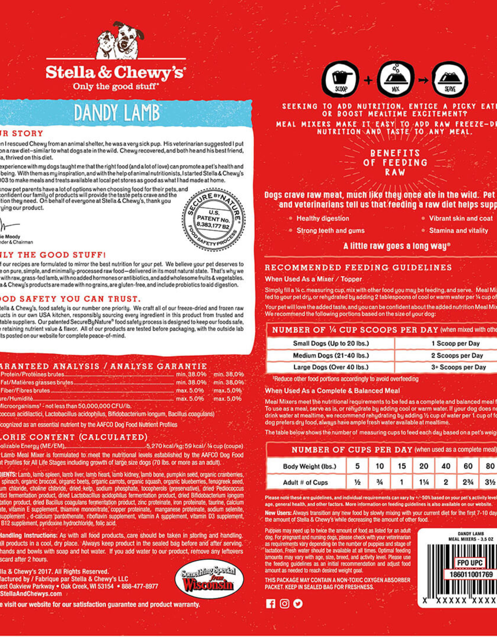 Stella & Chewy's STELLA & CHEWY'S FREEZE-DRIED CHEWY'S LAMB MEAL MIXERS 18OZ