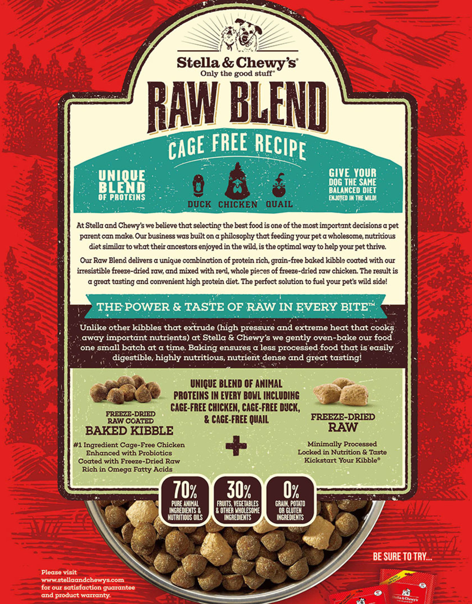 Stella & Chewy's STELLA & CHEWY'S DOG RAW BLEND CAGE FREE 22LBS