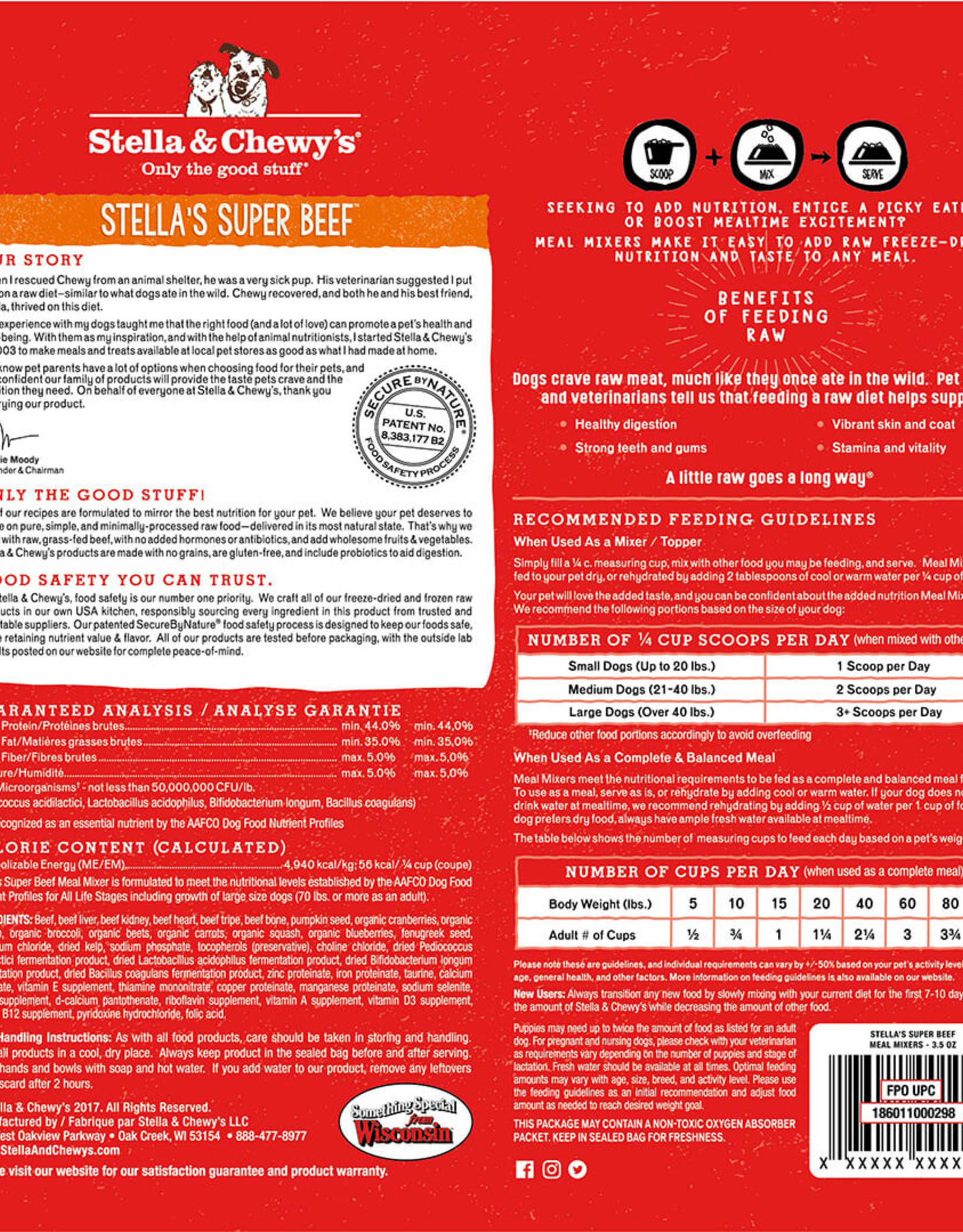 STELLA & CHEWY'S LLC STELLA & CHEWY'S FREEZE-DRIED SUPER BEEF MEAL MIXERS 18OZ
