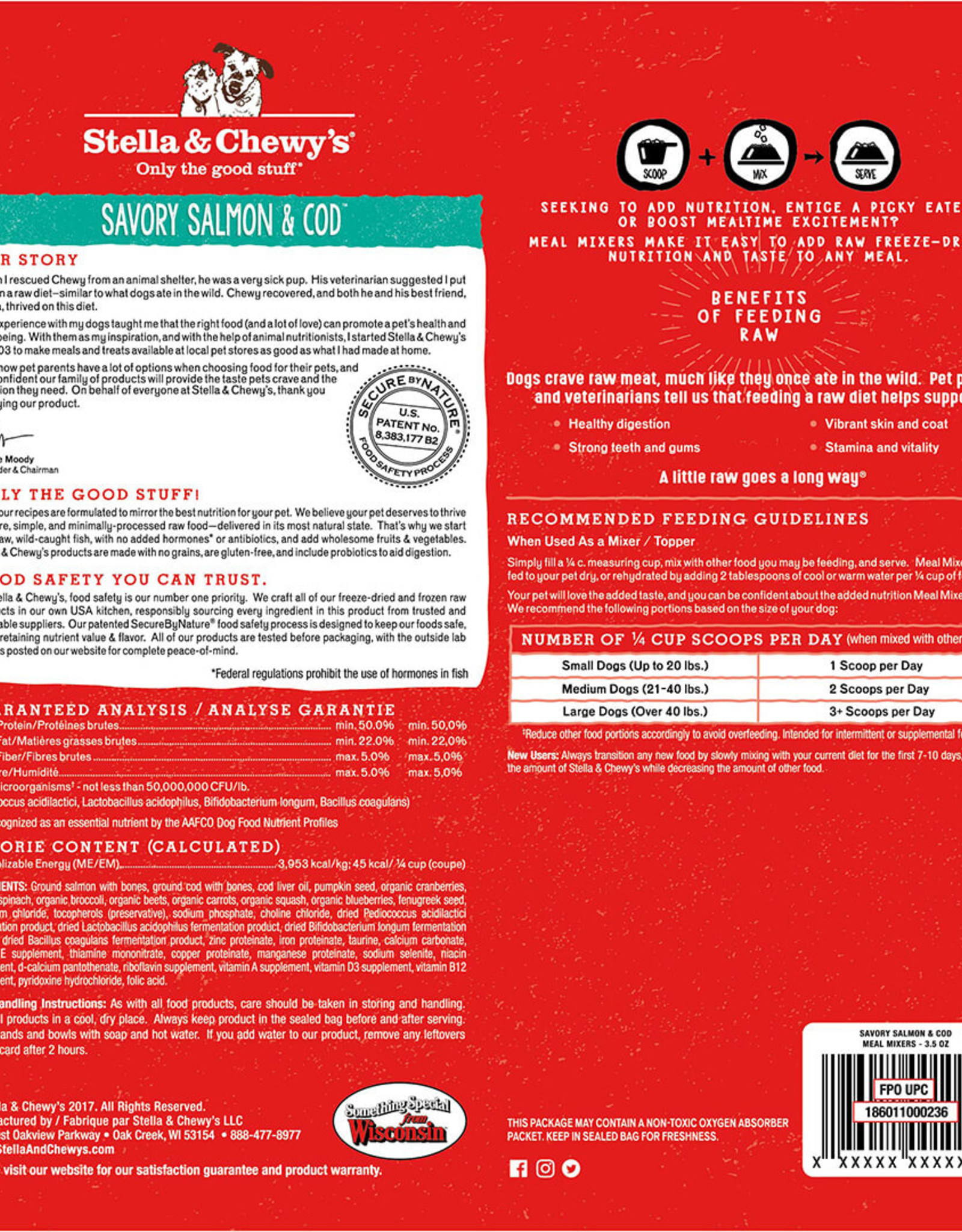 Stella & Chewy's STELLA & CHEWY'S FREEZE-DRIED SAVORY SALMON & COD MEAL MIXERS 18OZ