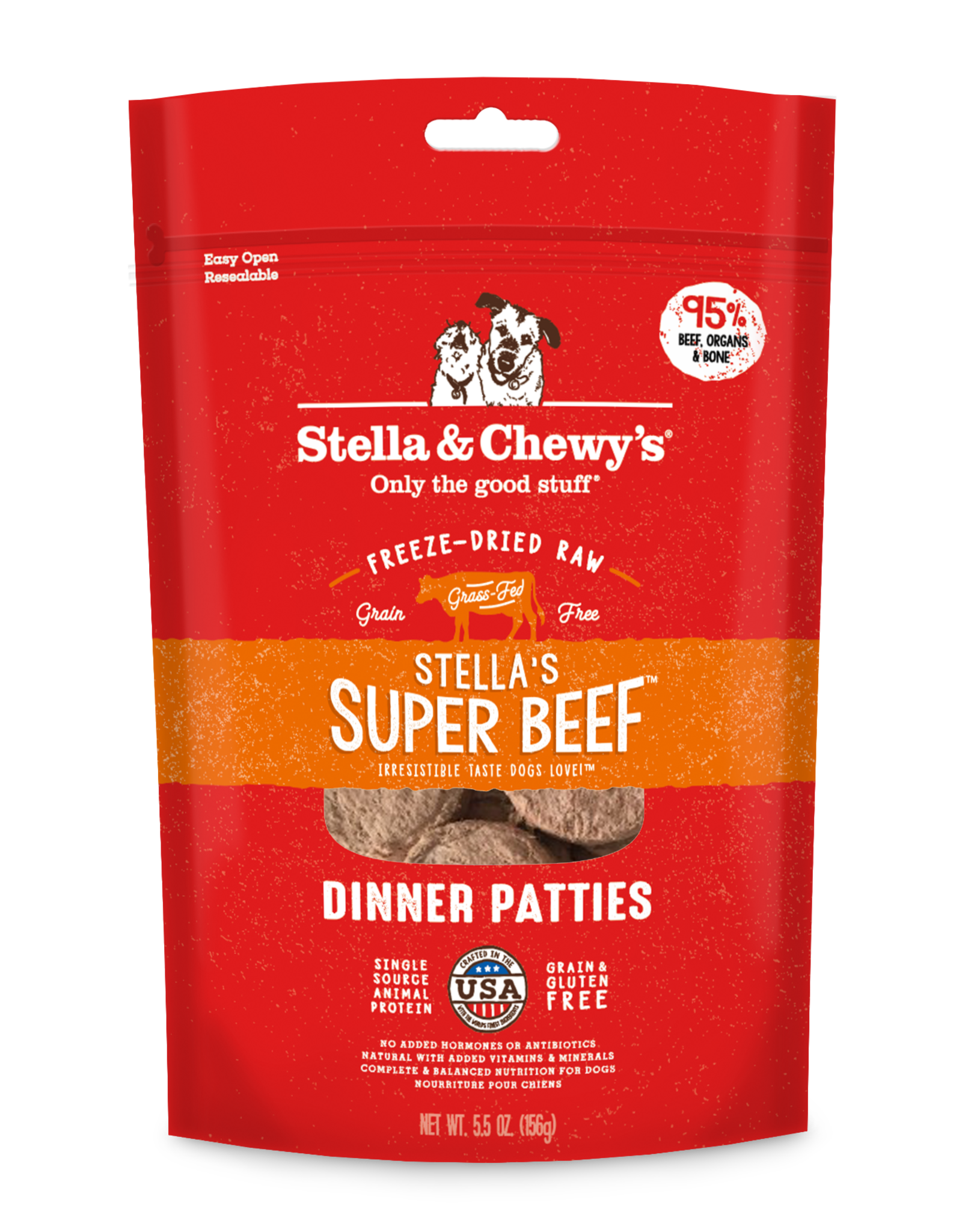 Stella & Chewy's STELLA & CHEWY'S SUPER BEEF FREEZE DRIED PATTIES 5.5OZ