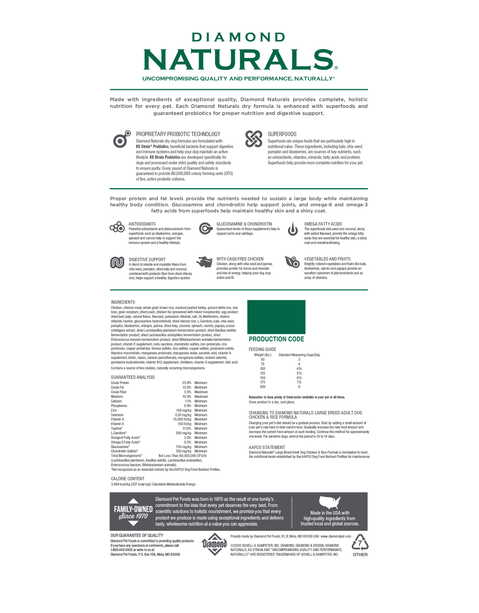 Diamond Pet Foods DIAMOND NATURALS DOG LARGE BREED ADULT 40LBS