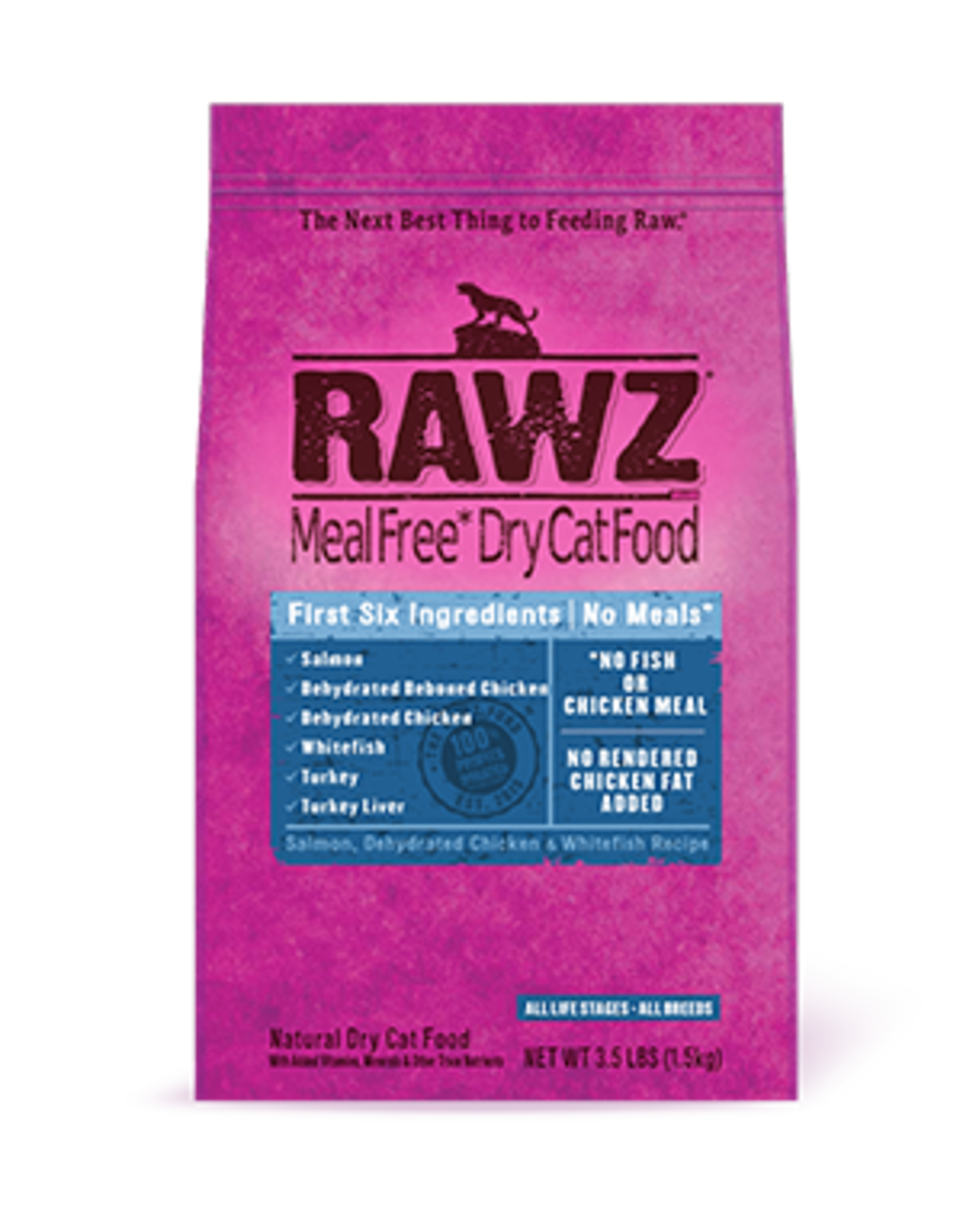 RAWZ RAWZ CAT SALMON, CHICKEN & WHITE FISH 3.5LBS