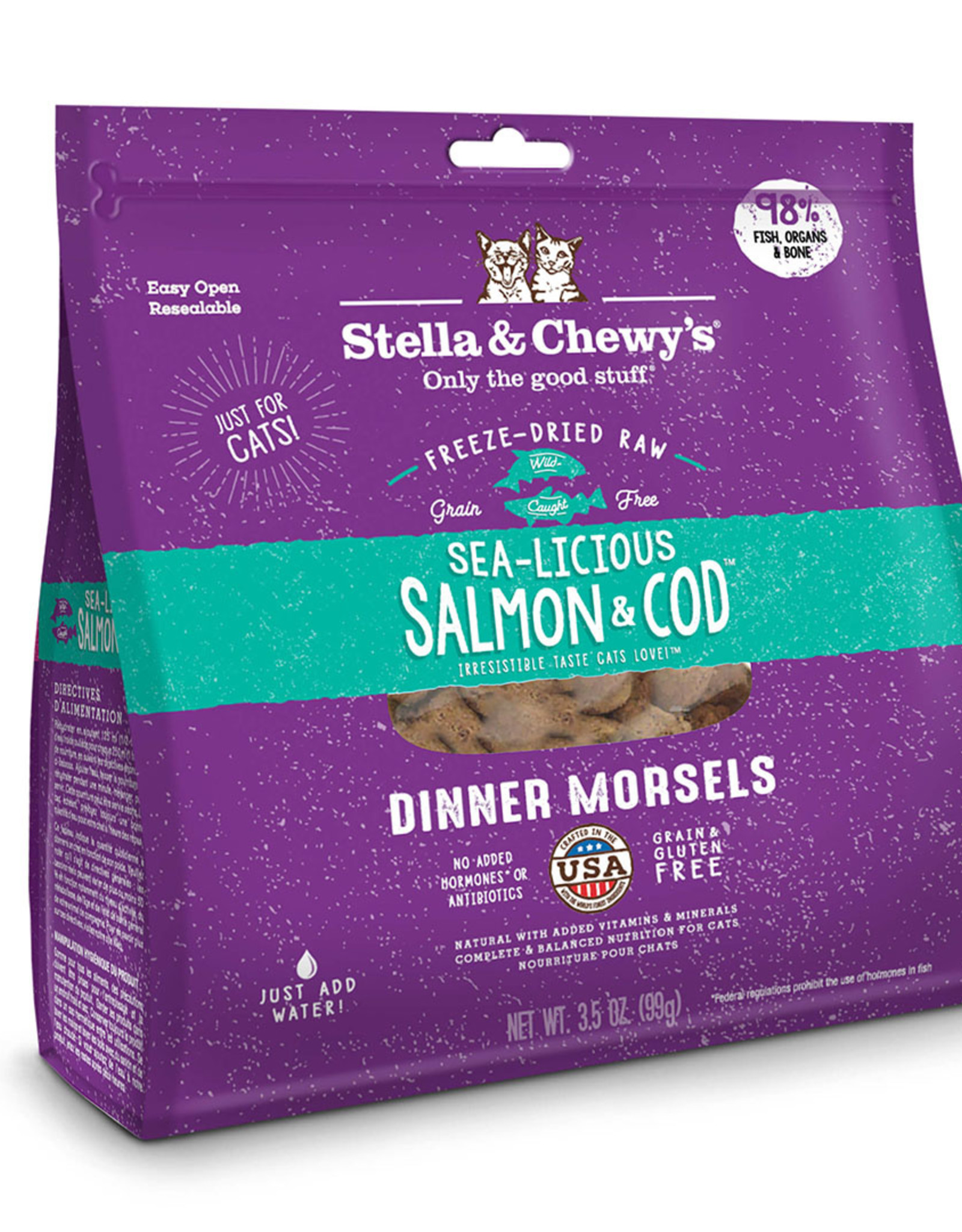 Stella & Chewy's Stella & Chewy's Sea-Licious Salmon & Cod Dinner Morsels Grain Free Freeze Dried Raw Cat Food - 3.5 Oz