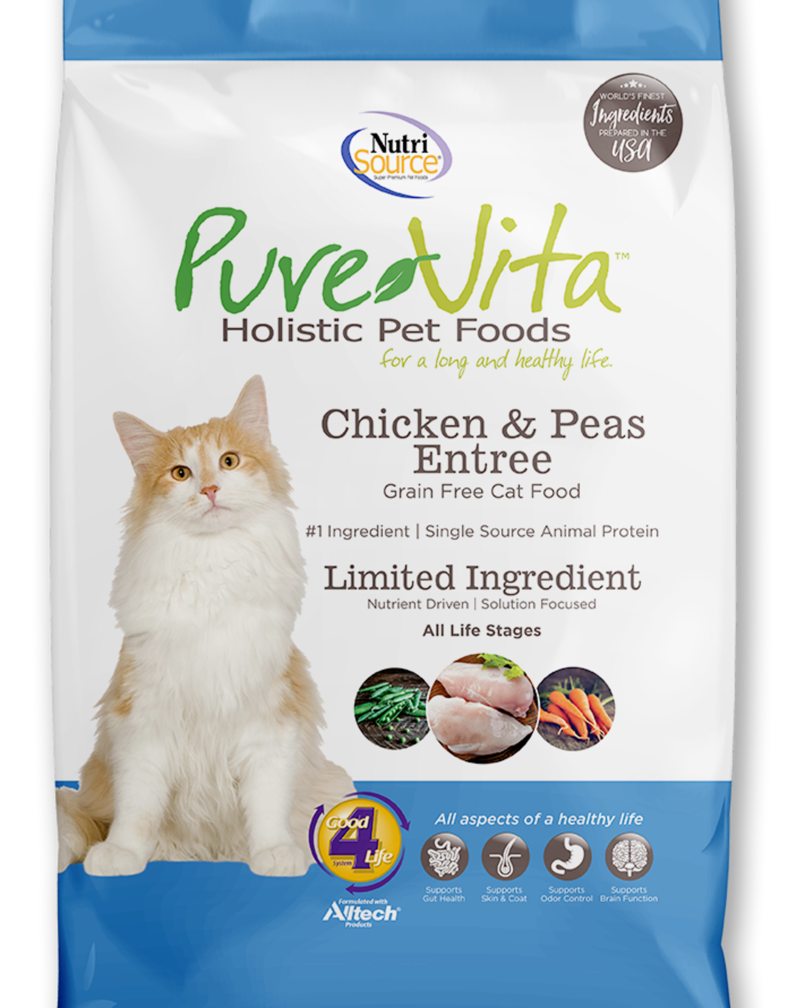 NUTRISOURCE NUTRISOURCE PURE VITA CAT CHICKEN & PEAS 6.6LBS