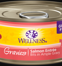 Wellness WELLNESS CAT CAN GRAVIES SALMON BITS 3OZ CASE OF 12
