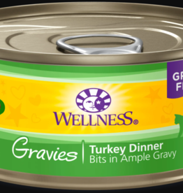 WELLPET LLC WELLNESS CAT CAN GRAVIES TURKEY 3OZ CASE OF 12