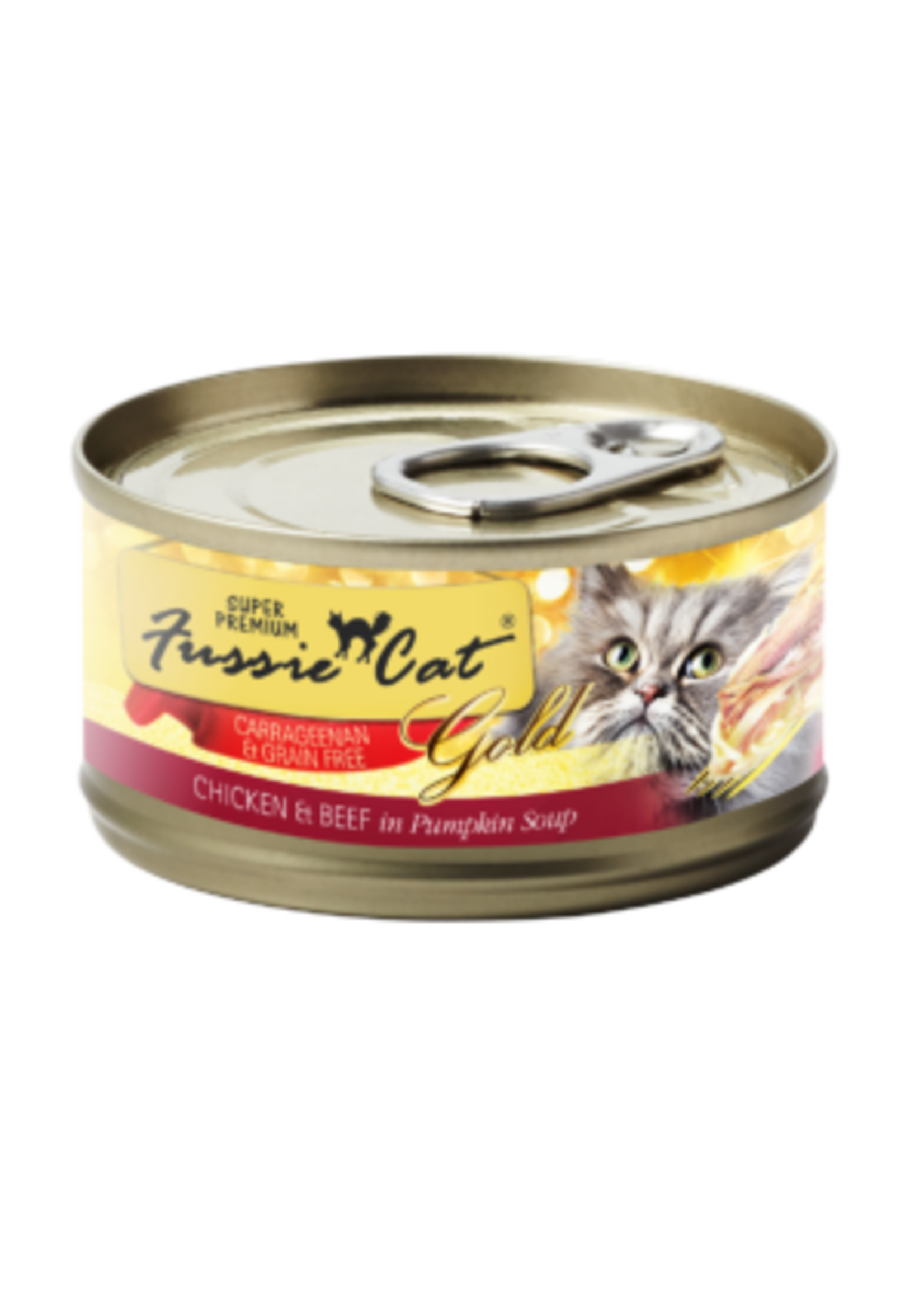 Fussie Cat Fussie Cat Super Premium Chicken & Beef Formula in Pumpkin Soup 2.82oz cans, Case of 24