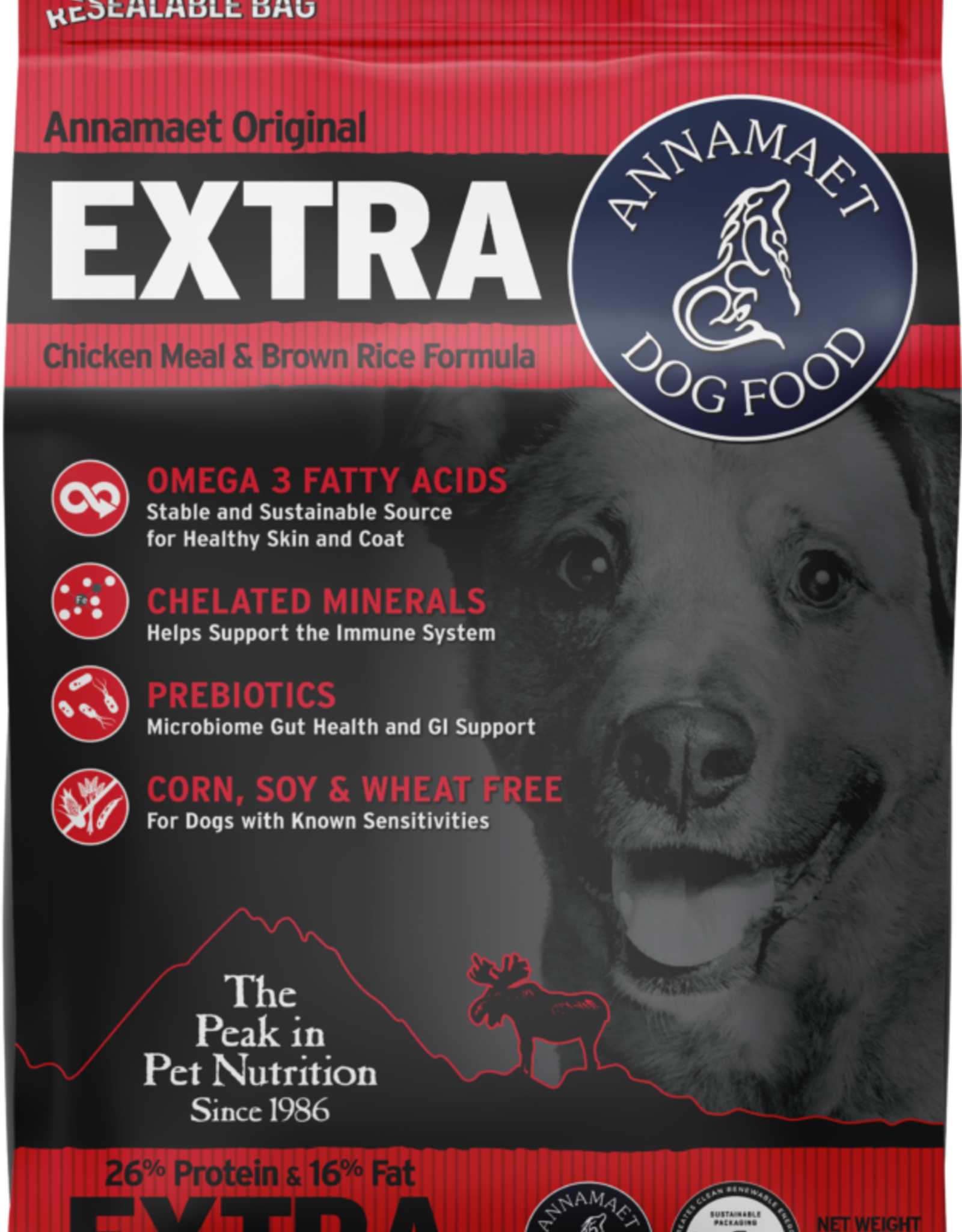 Annamaet ANNAMAET DOG EXTRA 26% CHICKEN & RICE 12LBS