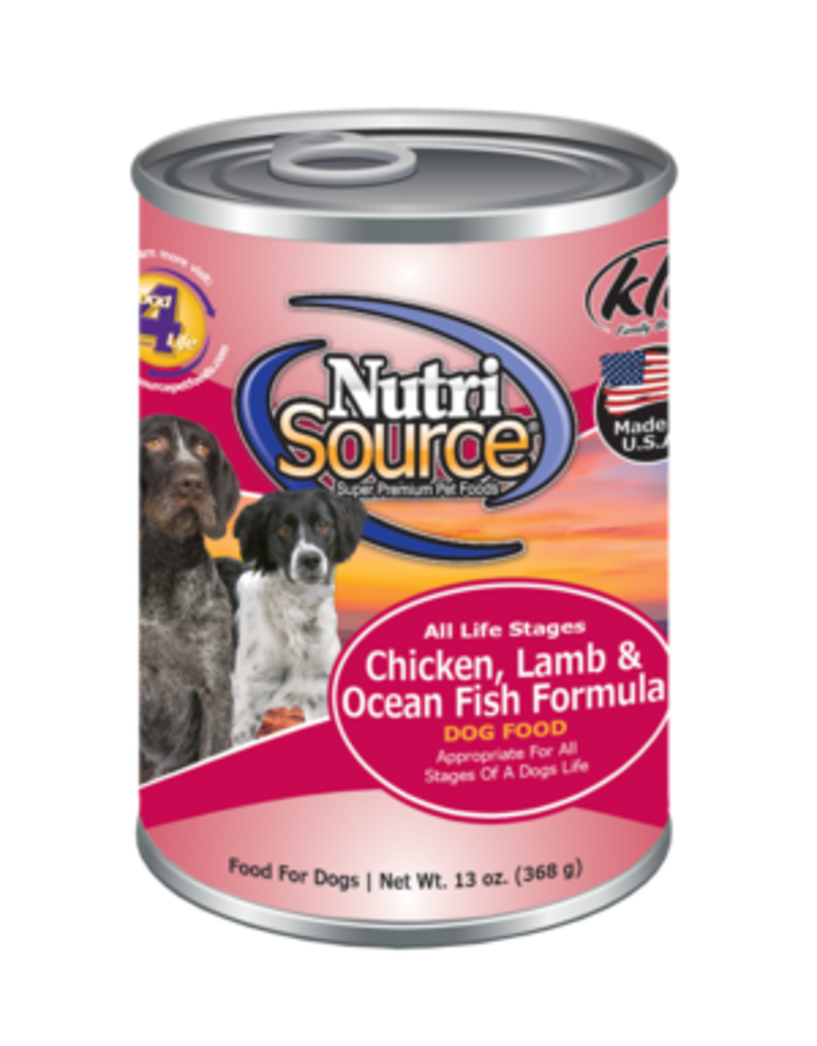 NUTRISOURCE NUTRISOURCE DOG CAN CHICKEN, LAMB & FISH 13OZ CASE OF 12