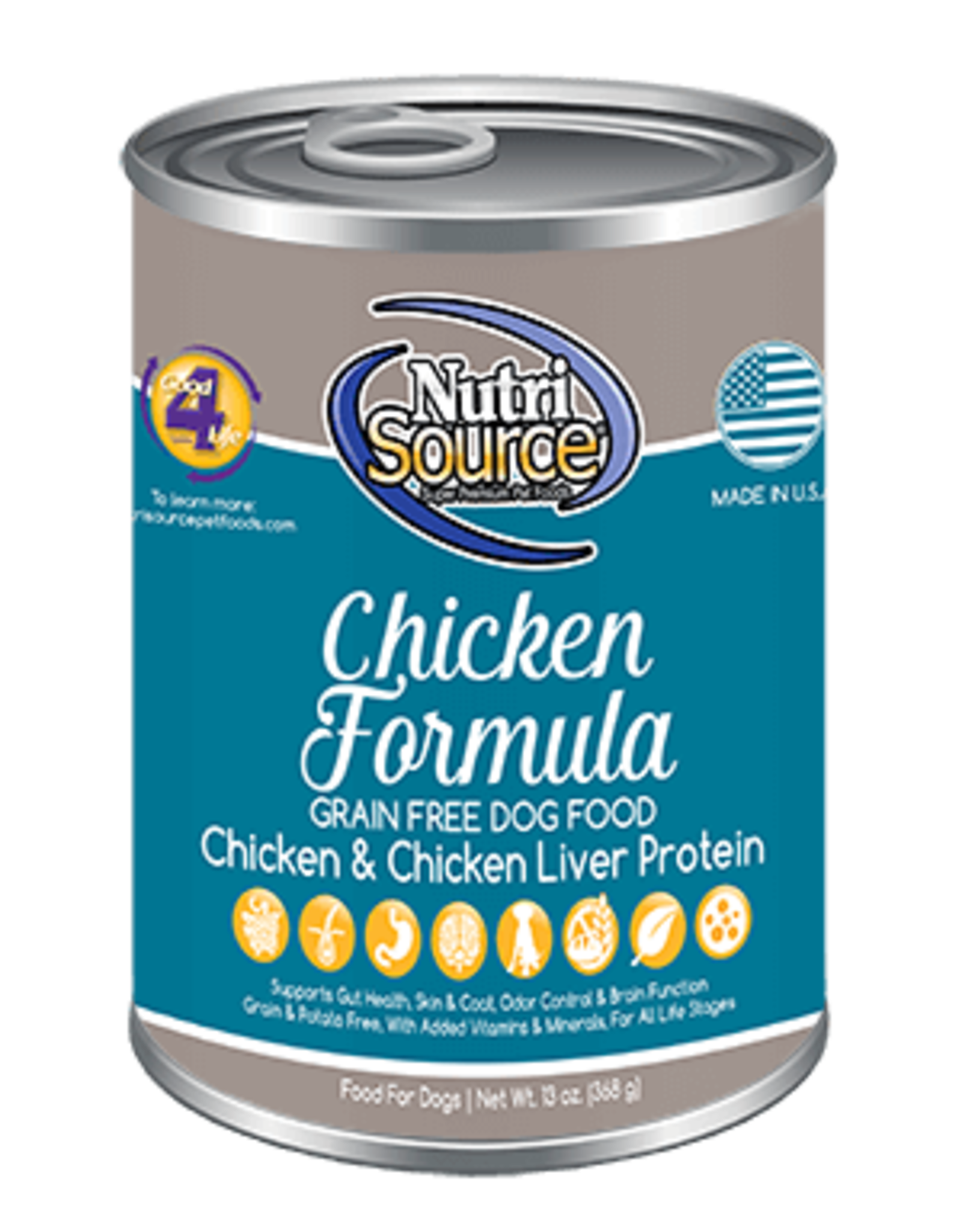 NutriSource NUTRISOURCE DOG CAN GRAIN FREE CHICKEN 13OZ CASE OF 12