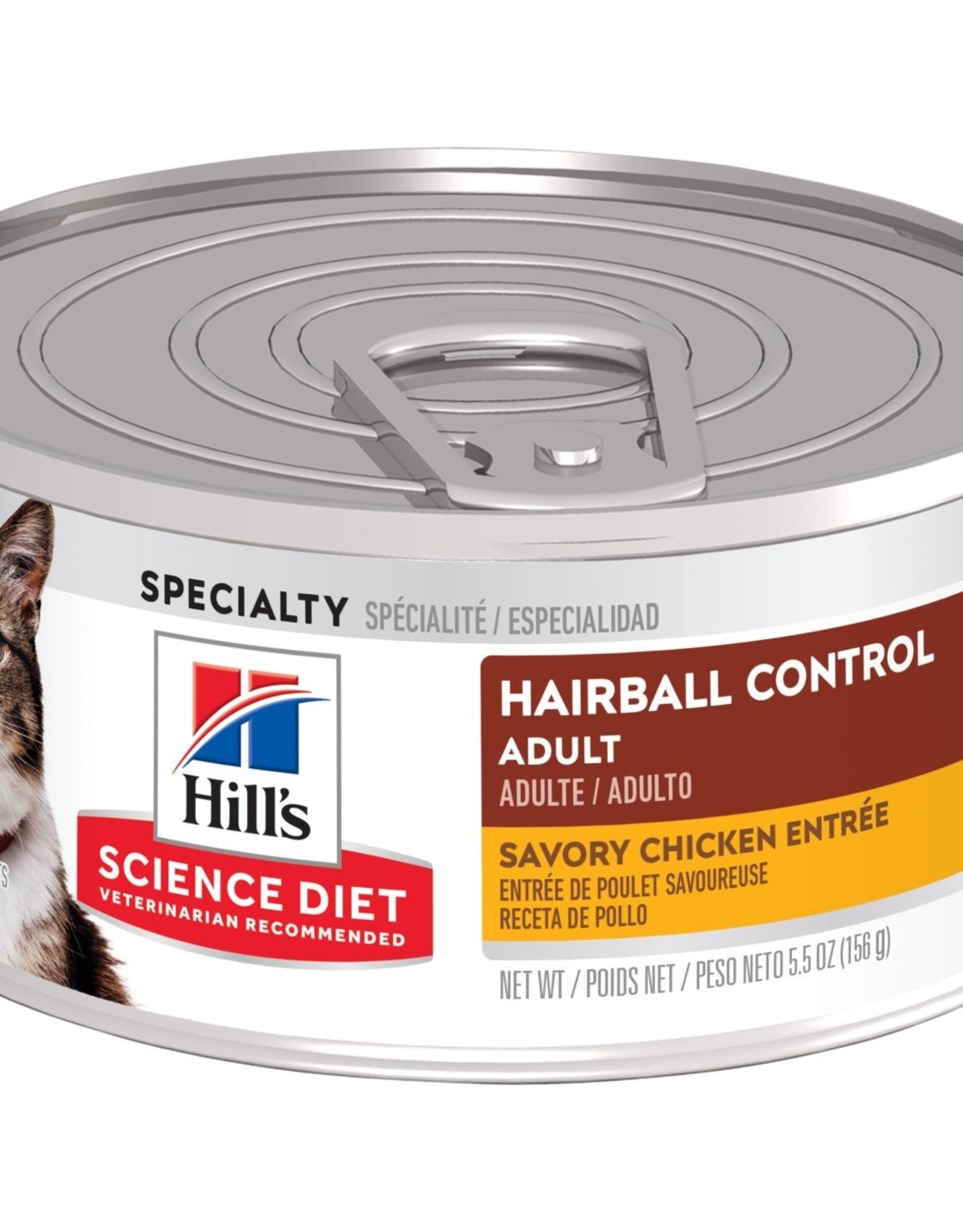 SCIENCE DIET HILL'S SCIENCE DIET CAT CAN ADULT HAIRBALL CHICKEN 5.5OZ CASE OF 24