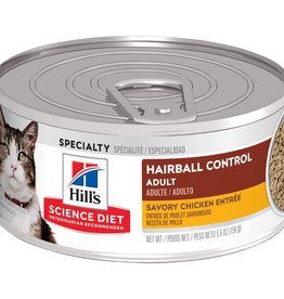 SCIENCE DIET HILL'S SCIENCE DIET CAT CAN ADULT HAIRBALL CHICKEN 5.5OZ CASE OF 24