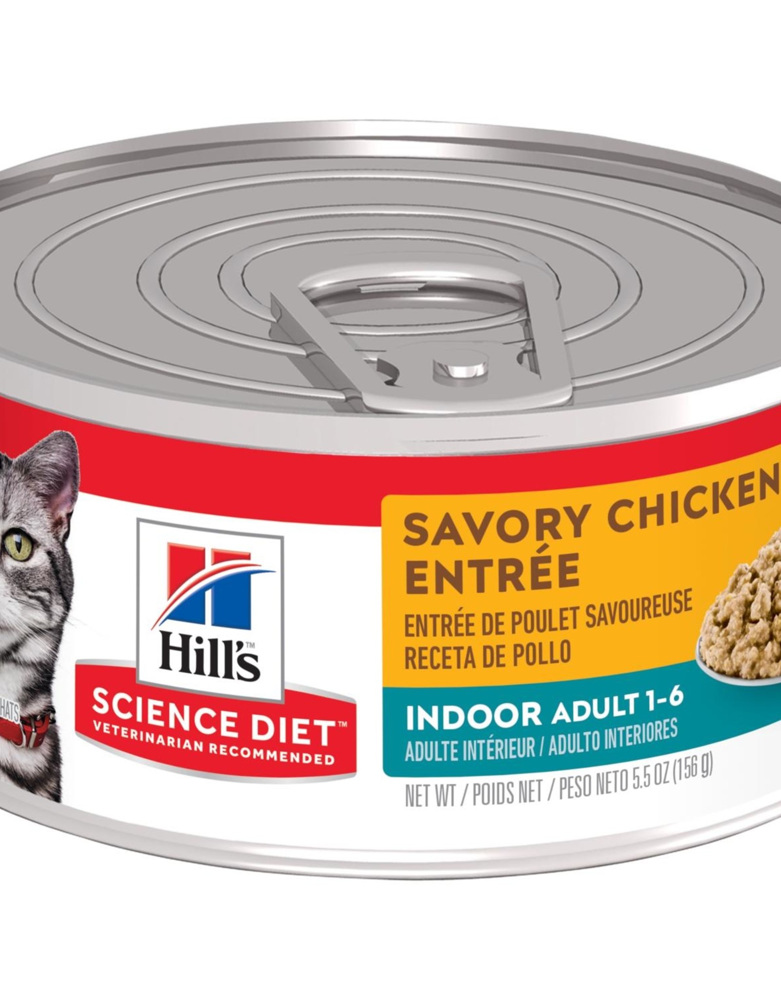 Hill's Science Diet HILL'S SCIENCE DIET CAT CAN ADULT INDOOR SAVORY CHICKEN 5.5OZ CASE OF 24