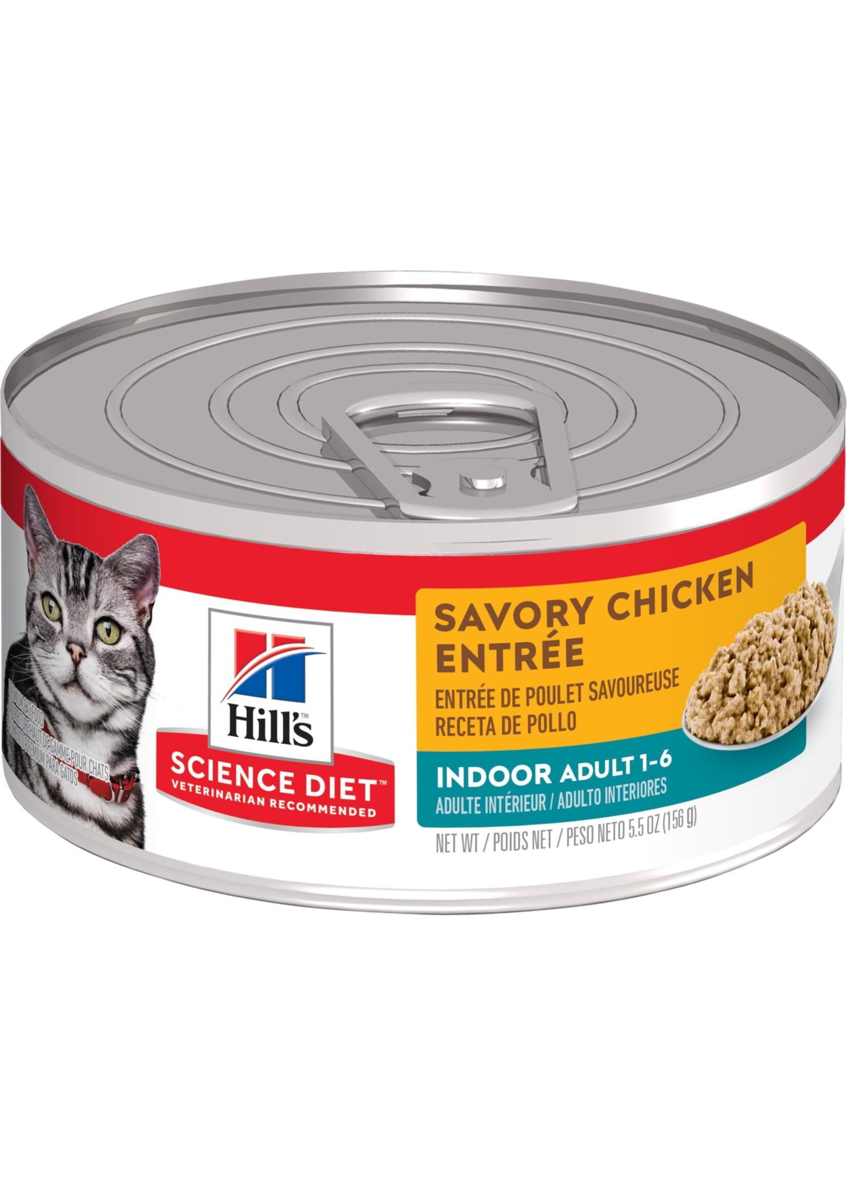 Hill's Science Diet HILL'S SCIENCE DIET CAT CAN ADULT INDOOR SAVORY CHICKEN 5.5OZ CASE OF 24