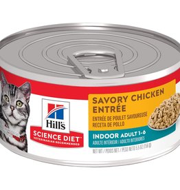 Hill's Science Diet HILL'S SCIENCE DIET CAT CAN ADULT INDOOR SAVORY CHICKEN 5.5OZ CASE OF 24