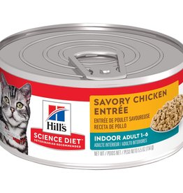 SCIENCE DIET HILL'S SCIENCE DIET CAT CAN ADULT INDOOR SAVORY CHICKEN 5.5OZ CASE OF 24