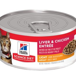 SCIENCE DIET HILL'S SCIENCE DIET CAT CAN ADULT LIGHT 5.5OZ CASE OF 24