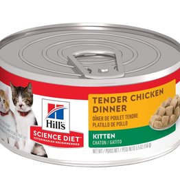 SCIENCE DIET HILL'S SCIENCE DIET CAT CAN KITTEN TENDER CHICKEN DINNER 5.5OZ CASE OF 24