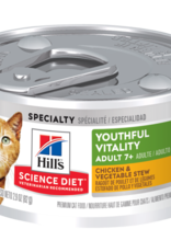 SCIENCE DIET HILL'S SCIENCE DIET CAT ADULT 7+ YOUTHFUL VITALITY CHICKEN & VEGETABLE STEW 2.9OZ CASE OF 24