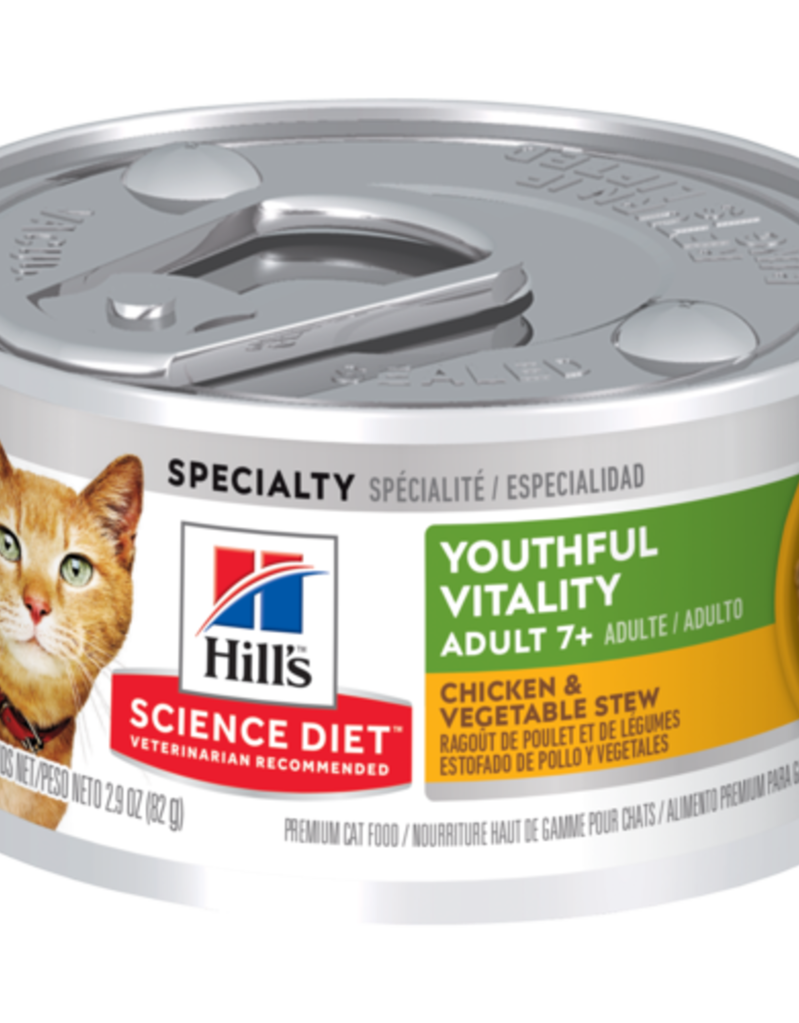 Hill's Science Diet HILL'S SCIENCE DIET CAT ADULT 7+ YOUTHFUL VITALITY CHICKEN & VEGETABLE STEW 2.9OZ CASE OF 24