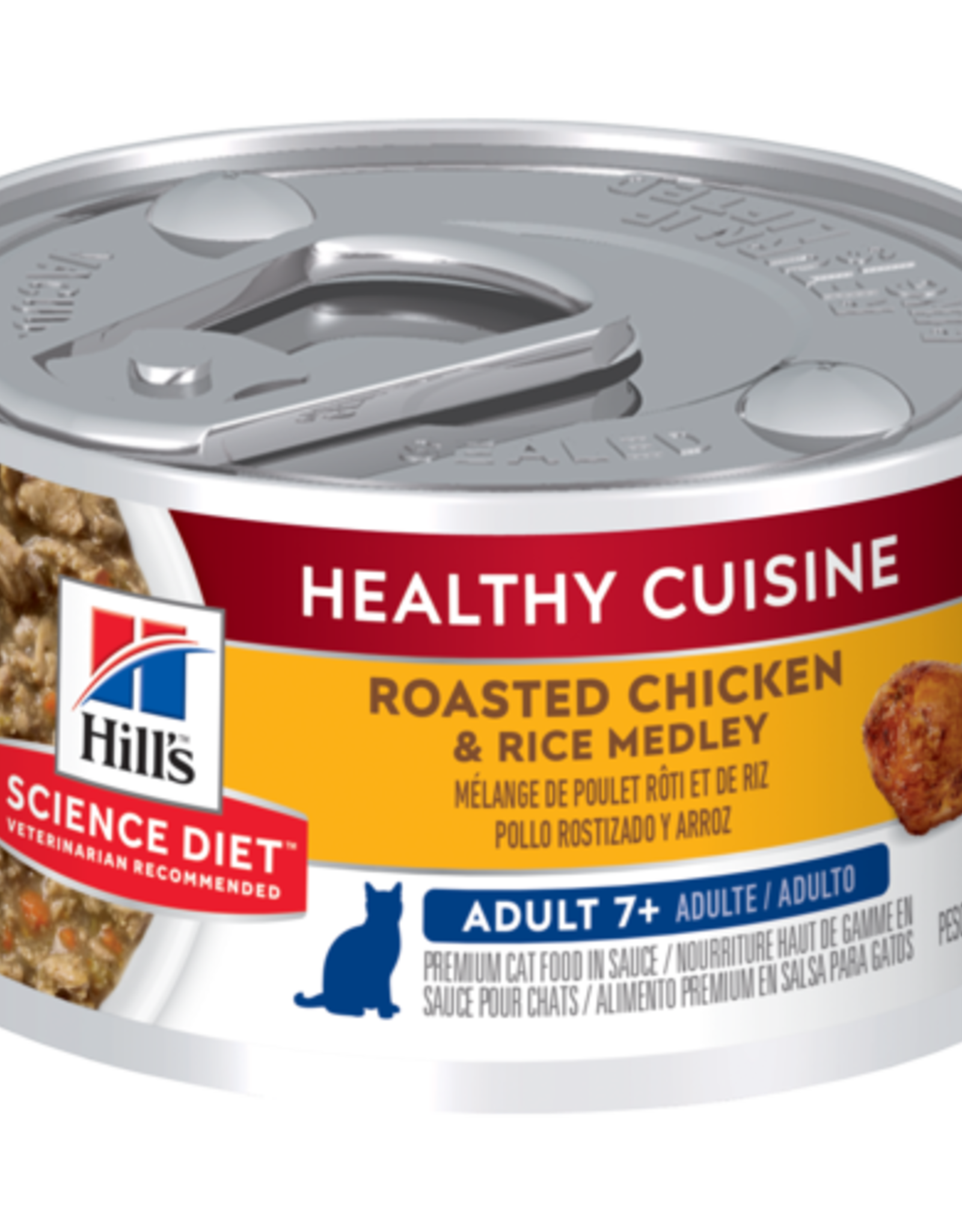 SCIENCE DIET HILL'S SCIENCE DIET CAT HEALTHY CUISINE ADULT 7+ CHICKEN & RICE 2.8OZ CASE OF 24