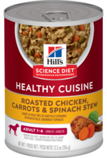 Hill's Science Diet HILL'S SCIENCE DIET DOG HEALTHY CUISINE ADULT 1-6 CHICKEN CARROTS & SPINACH STEW CAN 12.5OZ CASE OF 12