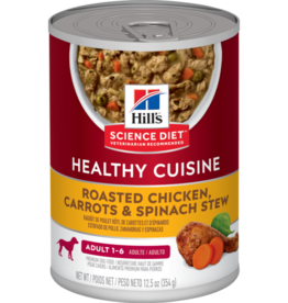 SCIENCE DIET HILL'S SCIENCE DIET DOG HEALTHY CUISINE ADULT 1-6 CHICKEN CARROTS & SPINACH STEW CAN 12.5OZ CASE OF 12