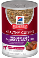 Hill's Science Diet HILL'S SCIENCE DIET DOG HEALTHY CUISINE ADULT 1-6 BEEF CARROTS & PEAS STEW CAN 12.5OZ CASE OF 12