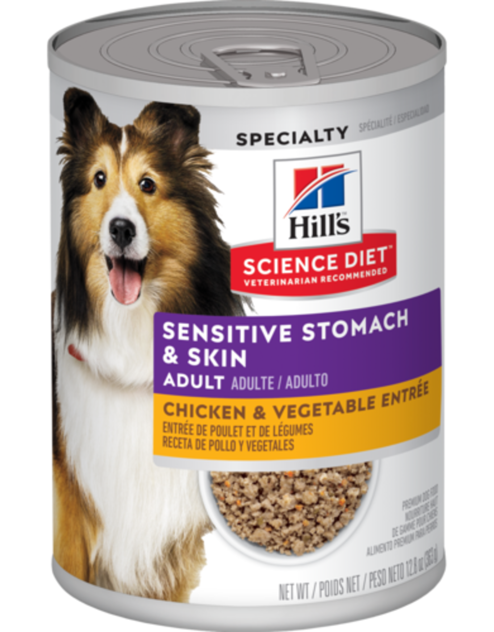 Hill's Science Diet HILL'S SCIENCE DIET DOG ADULT CHICKEN SENSITIVE STOMACH & SKIN 12.8OZ CAN CASE OF 12