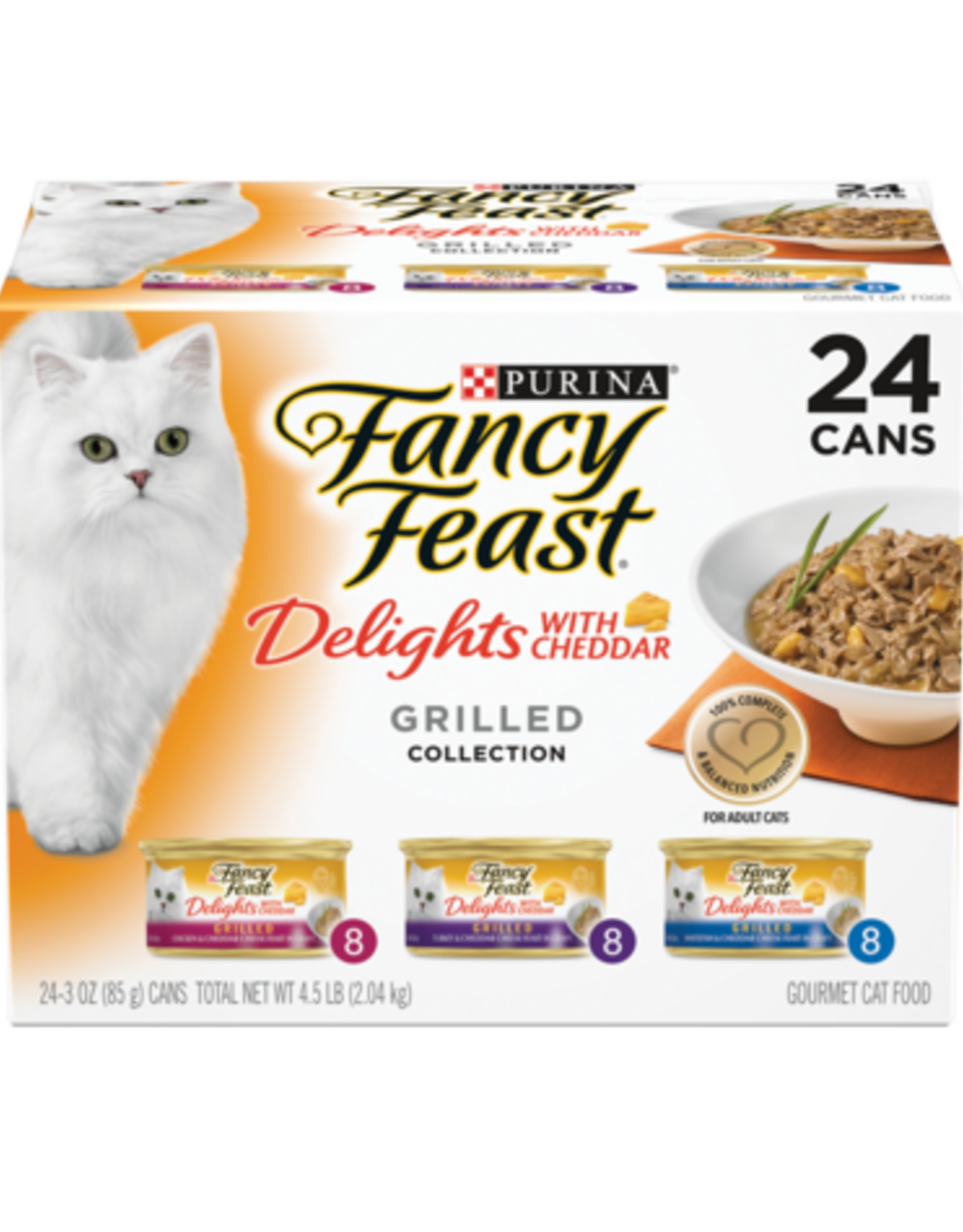 NESTLE PURINA PETCARE FANCY FEAST DELIGHTS W/ CHEDDAR GRILLED VARIETY CANS 24 PACK