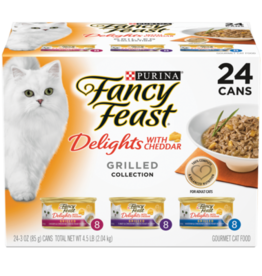 FANCY FEAST DELIGHTS W/ CHEDDAR GRILLED VARIETY CANS 24 PACK