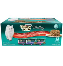 NESTLE PURINA PETCARE FANCY FEAST MEDLEYS WHITE MEAT CHICKEN VARIETY CANS 12 PACK