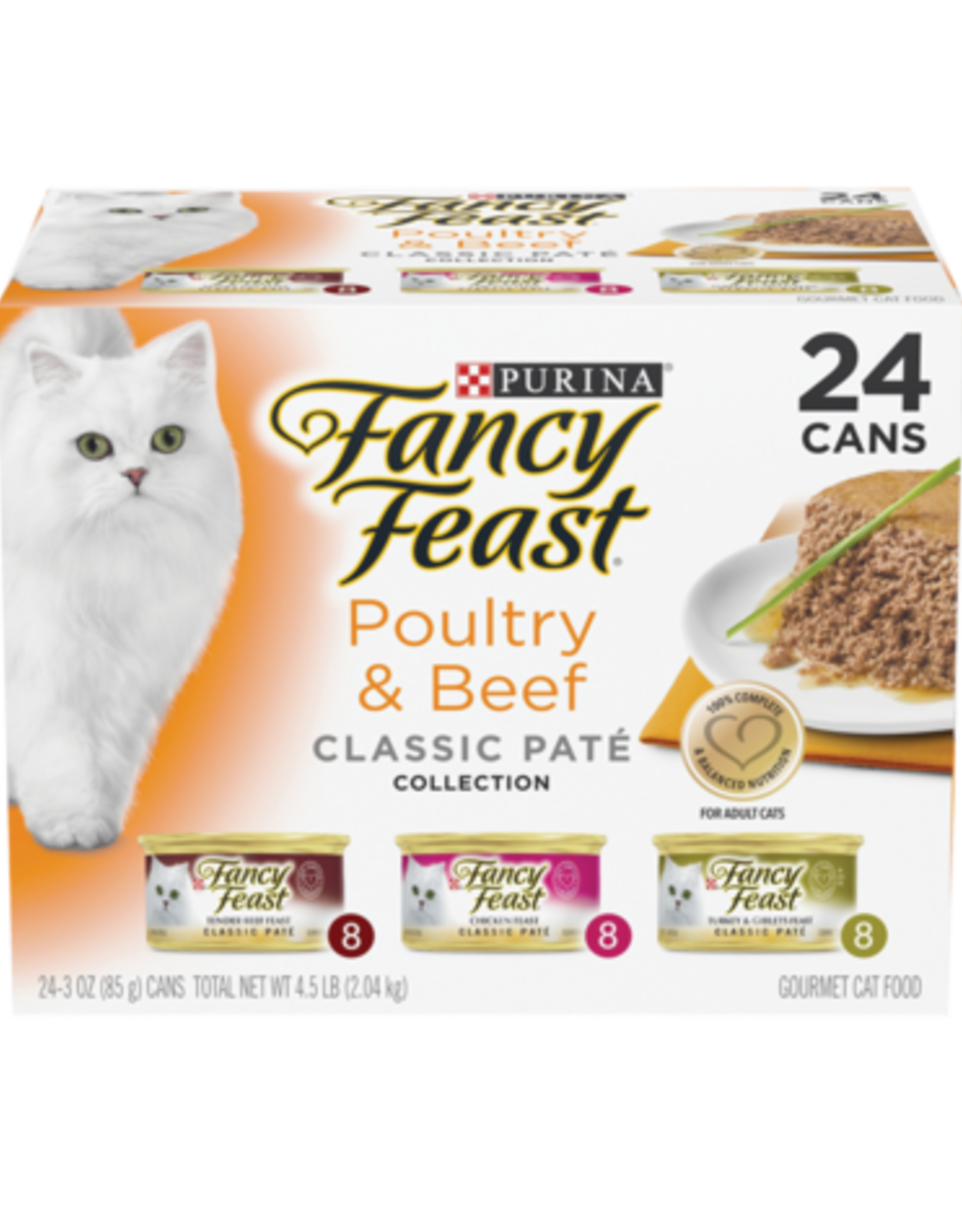 Nestle Purina FANCY FEAST POULTRY & BEEF CLASSIC PATE VARIETY CANS 24 PACK