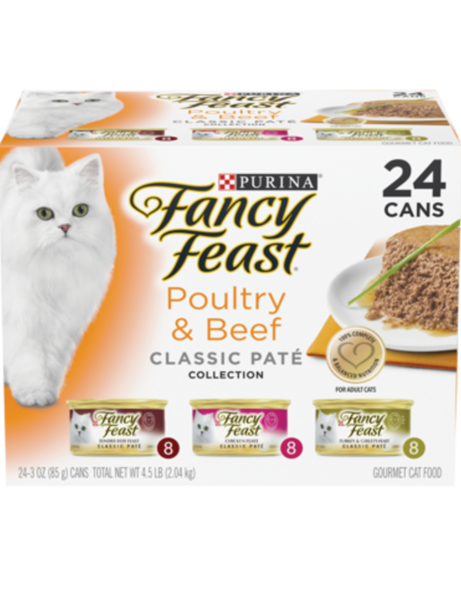 NESTLE PURINA PETCARE FANCY FEAST POULTRY & BEEF CLASSIC PATE VARIETY CANS 24 PACK