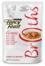 Nestle Purina FANCY FEAST CLASSIC BROTHS TUNA ANCHOVIES & WHITEFISH 1.4OZ CASE OF 16