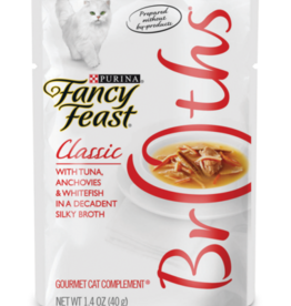 Nestle Purina FANCY FEAST CLASSIC BROTHS TUNA ANCHOVIES & WHITEFISH 1.4OZ CASE OF 16