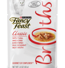 NESTLE PURINA PETCARE FANCY FEAST CLASSIC BROTHS TUNA ANCHOVIES & WHITEFISH 1.4OZ CASE OF 16