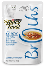 Nestle Purina FANCY FEAST CLASSIC BROTHS TUNA, SHRIMP & WHITEFISH 1.4OZ CASE OF 16