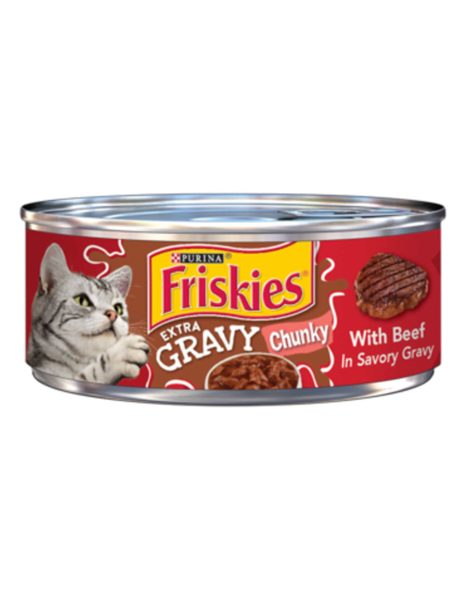 Nestle Purina FRISKIES CAT EXTRA GRAVY CHUNKY W/ BEEF 5.5 OZ CASE OF 24   K