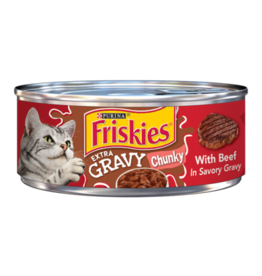 Nestle Purina FRISKIES CAT EXTRA GRAVY CHUNKY W/ BEEF 5.5 OZ CASE OF 24   K