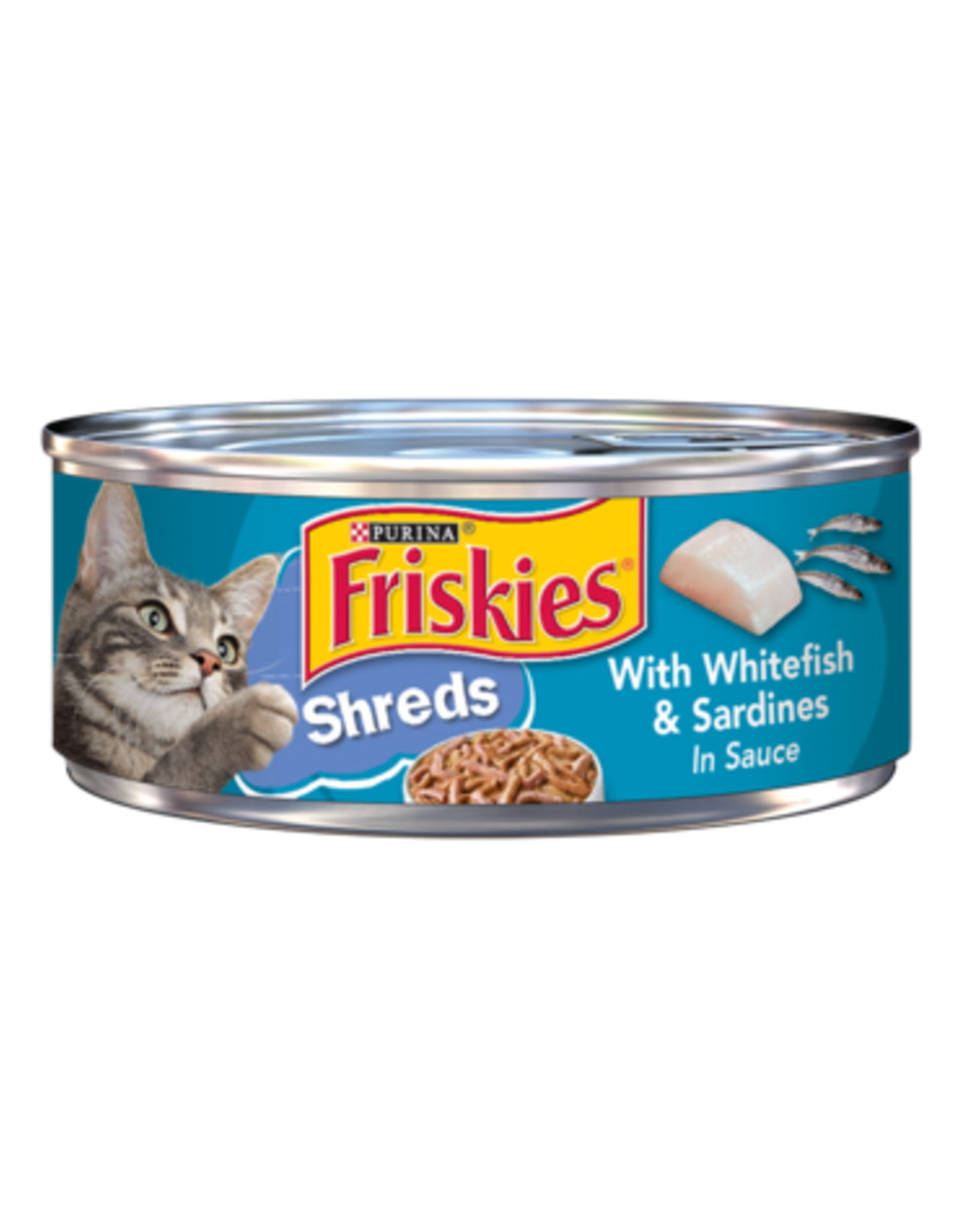 NESTLE PURINA PETCARE FRISKIES CAT SHREDDED WHITEFISH & SARDINES 5.5OZ CASE OF 24