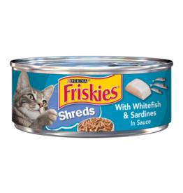 NESTLE PURINA PETCARE FRISKIES CAT SHREDDED WHITEFISH & SARDINES 5.5OZ CASE OF 24