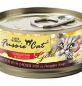 Fussie Cat Fussie Cat Super Premium Chicken with Chicken Liver Formula in Pumpkin Soup 2.82 oz cans, Case of 24