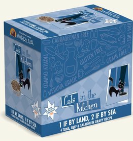 Weruva Cats in the Kitchen 1 If by Land, 2 If by Sea Tuna, Beef & Salmon in Gravy Recipe Wet Cat Food 3 Oz. Pouches Case of 12