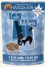 Weruva Cats in the Kitchen 1 If by Land, 2 If by Sea Tuna, Beef & Salmon in Gravy Recipe Wet Cat Food 3 Oz. Pouches Case of 12