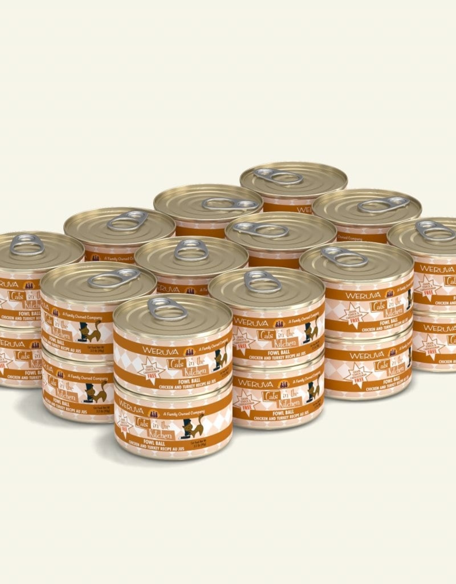Weruva Weruva Cats in the Kitchen Fowl Ball Chicken & Turkey Au Jus Wet Cat Food  6 oz. Cans, Case of 24